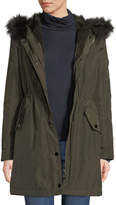 Thumbnail for your product : Belle Fare Hooded Microfabric Jacket w/ Fur Lining & Trim