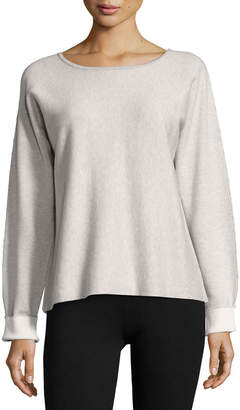 ATM Anthony Thomas Melillo Long-Sleeve Round-Neck Cashmere Blend Sweater