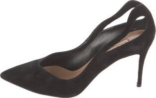 Aquazzura Suede Cutout Accent Slingback Pumps