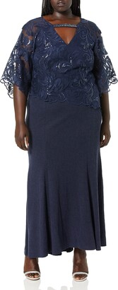 Le Bos Women's Lace Top Long Dress