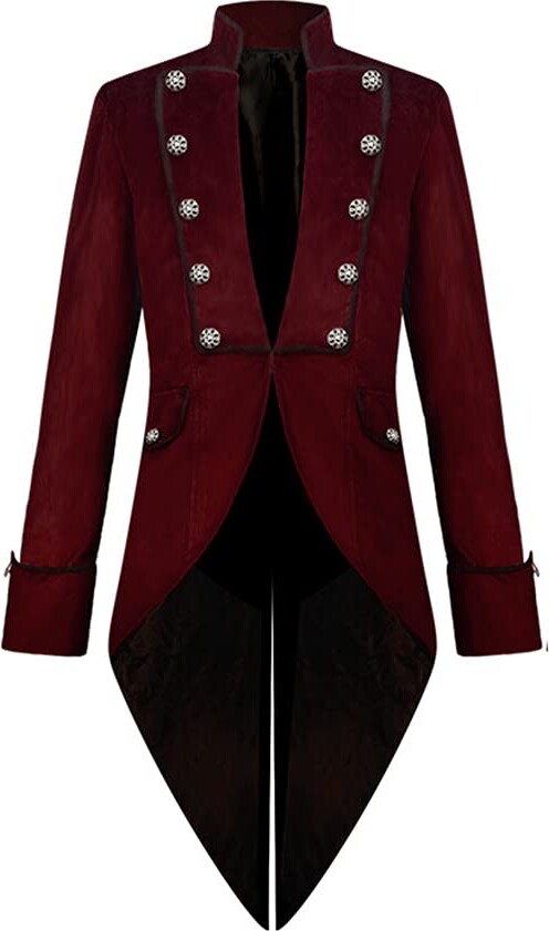 Gajaous Men's Gothic Steampunk Vintage Jacket Victorian Frock Coat ...