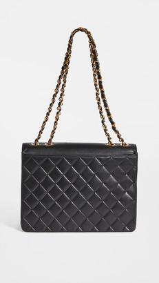 What Goes Around Comes Around Chanel Black Lambskin CC Flap Maxi Bag
