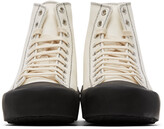 Thumbnail for your product : Jil Sander Off-White Canvas High-Top Sneakers