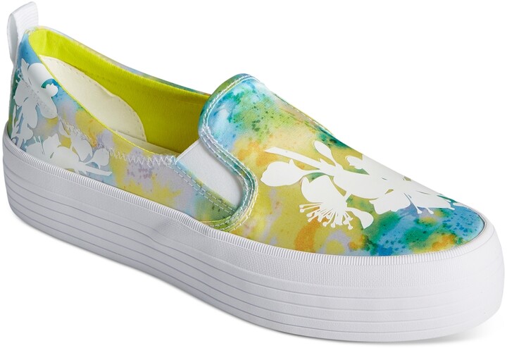 Uieort Varicolored Pansies Orchid Petals Womens Slip On Sneakers Shoes Rubber Sole 
