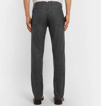 Canali Virgin Wool-flannel Trousers - Dark gray