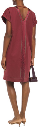Brunello Cucinelli Bead-embellished Satin-trimmed Stretch-cotton Jersey Dress