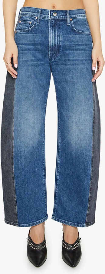Mother Lil Half Pipe Flood High Waist Ankle Wide Leg Jeans