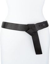 Thumbnail for your product : Brunello Cucinelli Pebbled Leather Bow Belt