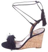 Thumbnail for your product : Aquazzura Suede Wrap-Around Wedges