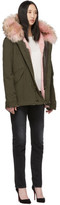 Thumbnail for your product : Mr & Mrs Italy Pink and Green Fur Mini Parka