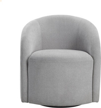 Latitude Run Boucle Swivel Barrel Chair 1Pc Solid Wood Durable Contemporary Living Room Furniture Luxurious Accent Seating