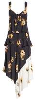 Thumbnail for your product : A.L.C. Natalia Floral Print Silk Asymmetrical Midi Dress