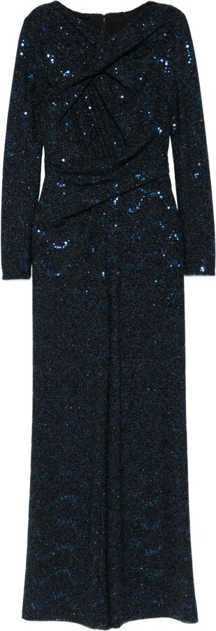 Talbot Runhof Sequin-Embellished Twisted Jumpsuit