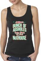 Thumbnail for your product : VISHTEA Jolliest Bunch of A-Holes Long-Sleeve Holiday Xmas Ugly Sweater Nuthouse Flowy Shirt Black Marble 1053
