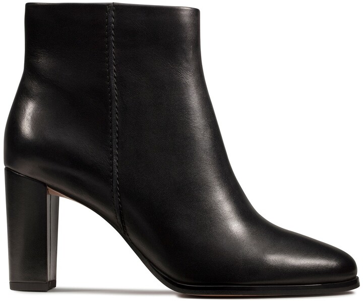 clarks black un arlyn leather riptape ankle boots