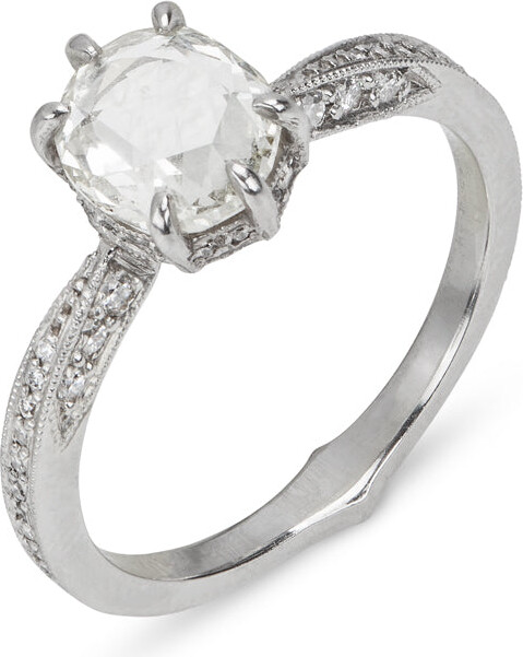 Cathy Waterman Rose Cut Diamond Platinum Band Ring