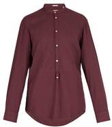 Thumbnail for your product : Massimo Alba Band Collar Modal And Cotton Blend Shirt - Mens - Burgundy