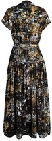 Thumbnail for your product : Proenza Schouler Silk Foil-Printed Short-Sleeve Midi Dress