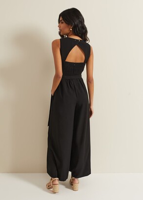 Wide Leg Jumpsuit Lulus Jumpsuit Black Tie Back Jumpsuit Phase