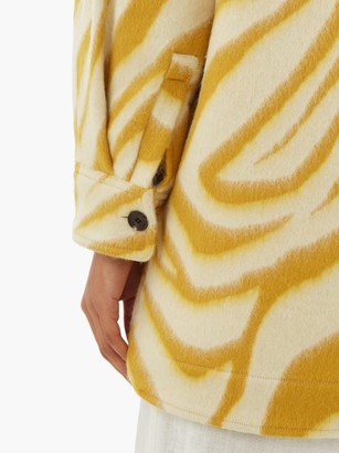 Isabel Marant Harvey Tiger-print Brushed-wool Overshirt - Yellow Multi