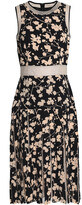 Thumbnail for your product : Michael Kors Collection Layered Lace-paneled Floral-print Crepe Dress