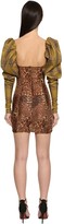 Thumbnail for your product : LaQuan Smith Printed Puffy Sleeves Tartan Mini Dress