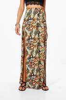 Thumbnail for your product : boohoo Jessica Tropical Print Double Split Maxi Skirt