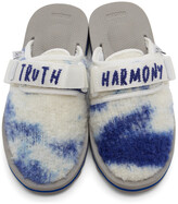 Thumbnail for your product : The Elder Statesman White & Blue Suicoke Edition Dyed Zavo Sandals