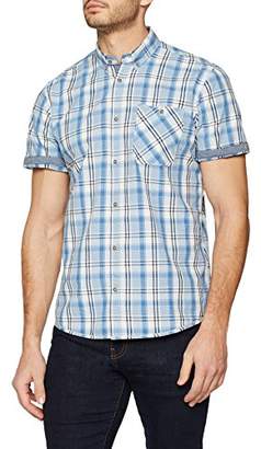 Tom Tailor Men's Ray Peached Check Shirt Casual (Advanced Blue 6449), L