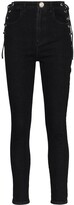 Thumbnail for your product : Alessandra Rich Lace-Side Skinny Jeans