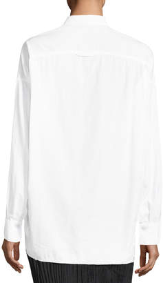 Vince Raw-Edge Button-Front Oversized Shirt