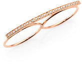 Thumbnail for your product : Jacquie Aiche Diamond & 14K Rose Gold Bar Double-Finger Ring