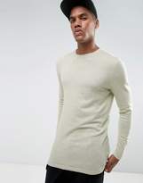 Thumbnail for your product : ASOS Longline Cotton Jumper In Light Green