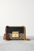 Thumbnail for your product : Gucci Padlock Leather And Printed Coated-canvas Shoulder Bag