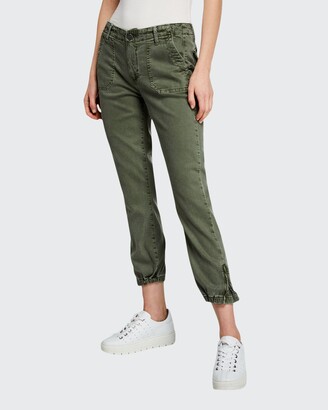 PAIGE Mayslie Cropped Coated Jogger Pants