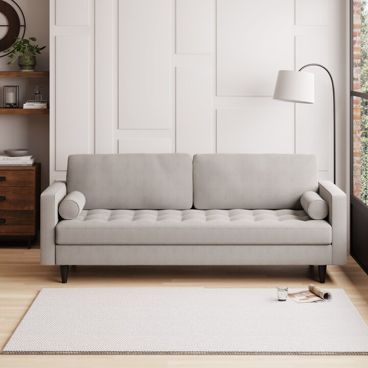 Dunelm Zoe Boucle 4 Seater Sofa Light Grey ShopStyle