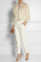 Thumbnail for your product : Oscar de la Renta Feather-embellished mohair-blend jacket