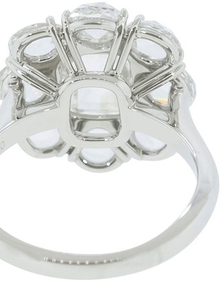Bayco Platinum Cushion Rose-Cut Diamond And And Rose Cut Diamond Ring