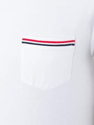 Thom Browne Short Sleeve T-Shirt With Chest Pocket In White Jersey
