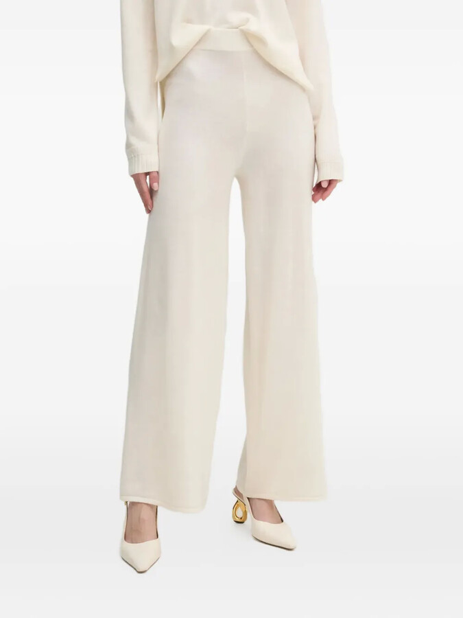 Liu Jo Logo-Embroidered Flared Trousers