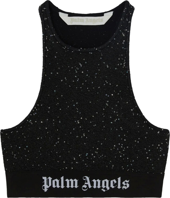 Palm Angels Soiree logo-print crop top