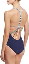 Thumbnail for your product : Red Carter Friendship Bracelet Plunge-Neck One-Piece Swimsuit, Navy