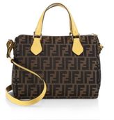 Thumbnail for your product : Fendi Zucca Contrast-Trim Fabric Boston Bag