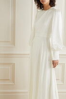 Thumbnail for your product : Roksanda Adyn Tulle-trimmed Silk-crepe Gown - Ivory