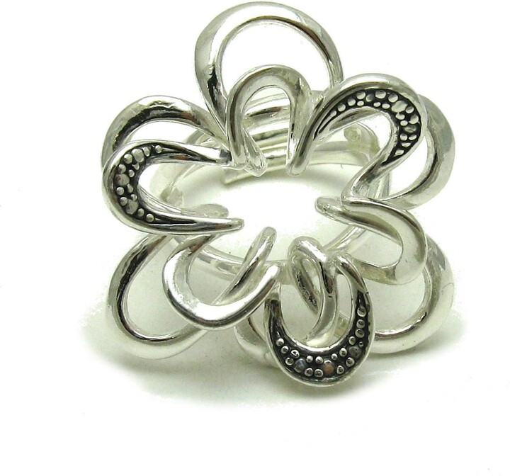 Etsy R001266 Sterling Silver Ring Solid 925 Flower