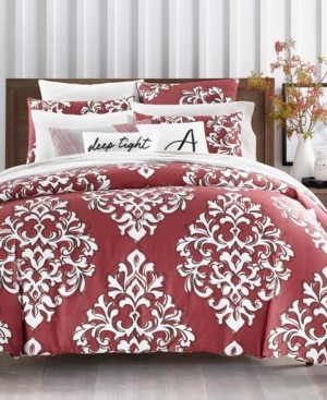 Charter Club Last Act! Damask Designs Outline Damask Cotton 300-Thread Count 2-Pc. Twin Duvet Set, Created for Macy's Bedding