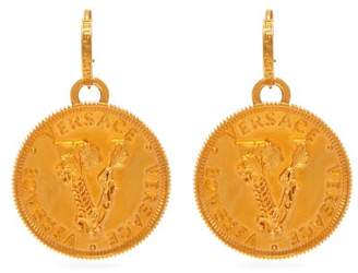 Versace Wheat Gold Tone Metal Drop Earrings - Womens - Gold