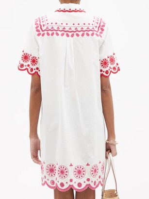 Saloni Dree Cotton Broderie-anglaise Shirt Dress - White Multi