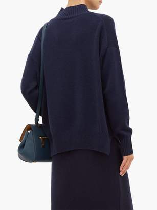 Allude Oversized High-neck Cashmere Sweater - Womens - Navy