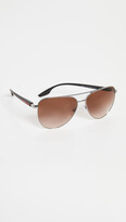 Thumbnail for your product : Prada Classic Aviator Sunglasses